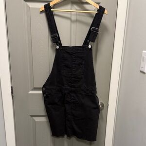 Black Denim Overall Dress